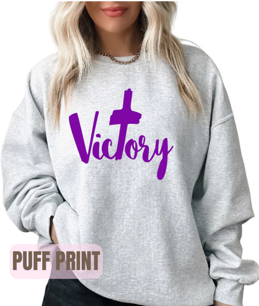 Victory Puffy Print Sweatshirt